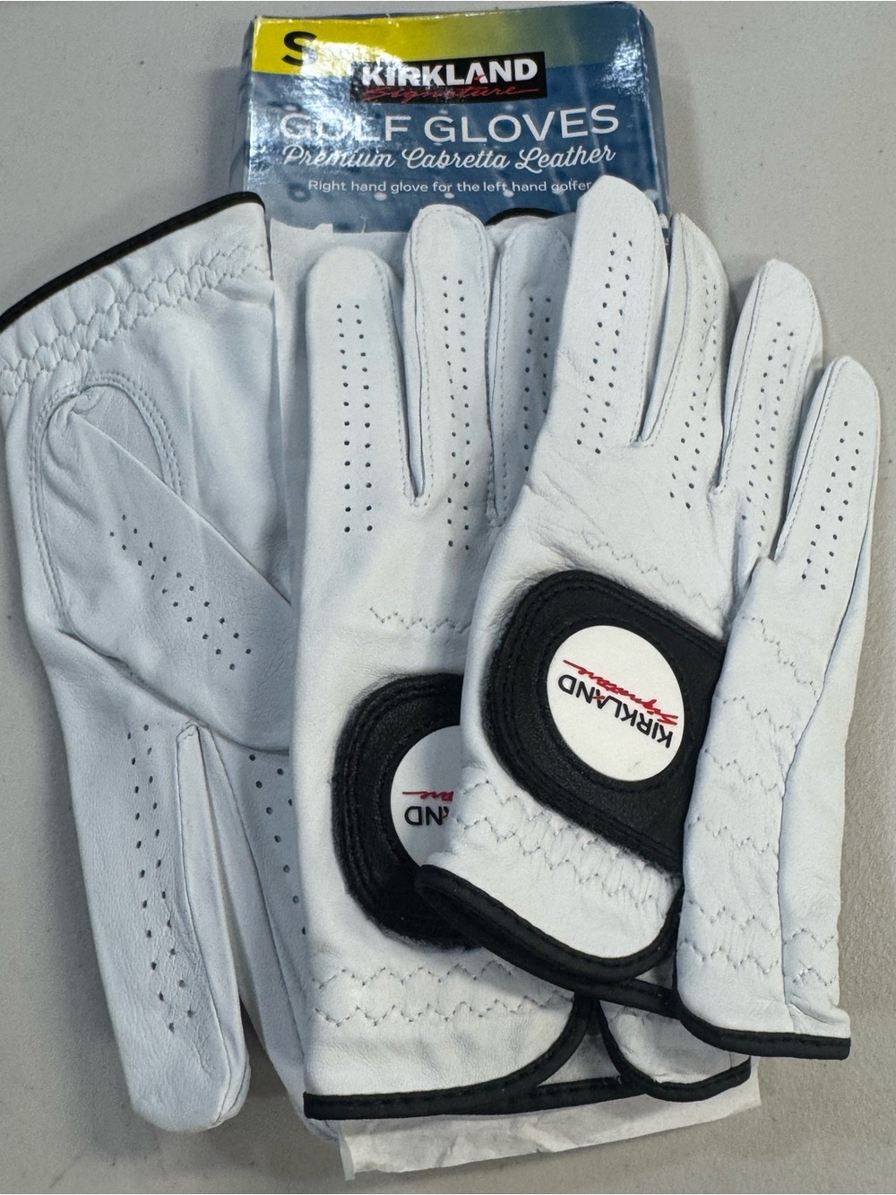 Kirland Signature Golf Gloves Premium Cabretta Leather  Right Hand 2 Pack Small
